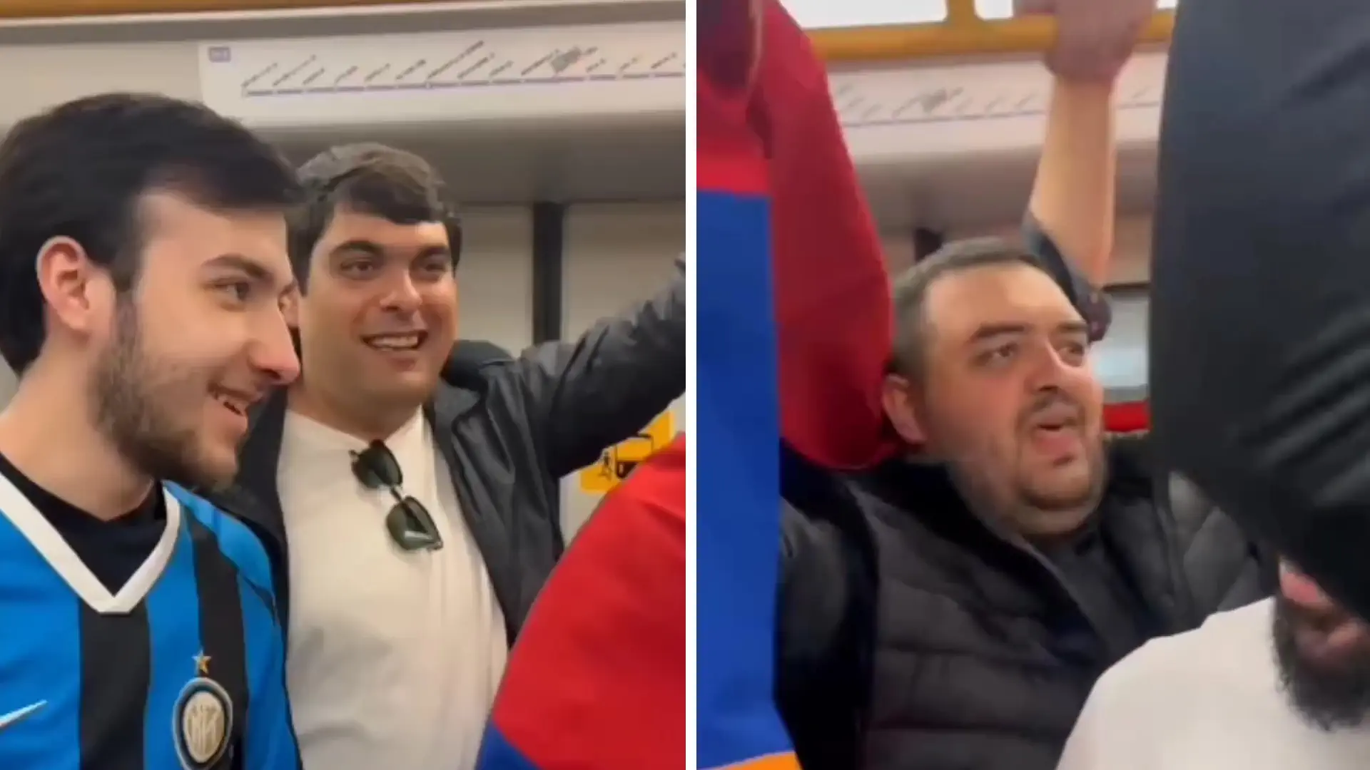 Как армянские фанаты удивили итальянцев в Милане (видео)